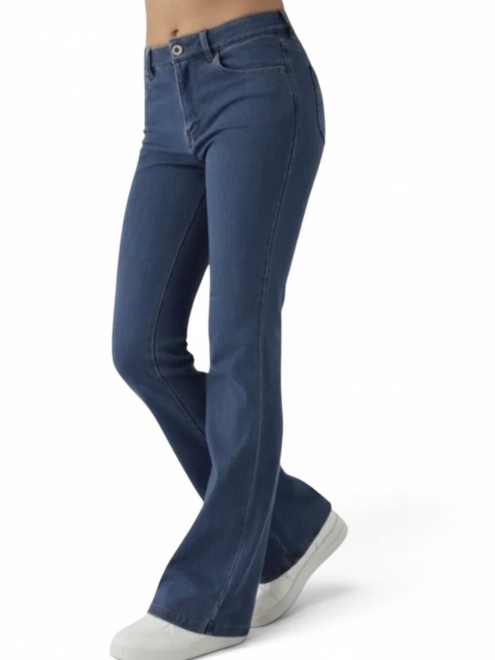 Halara Flex High Waisted Bootcut Casual Jeans with Pockets Medium Blue Stretch L